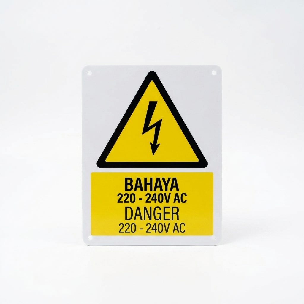 危险 220-240V AC 警告标志 Bahaya 220-240V AC | Danger — 1.5mm PVC HIPS