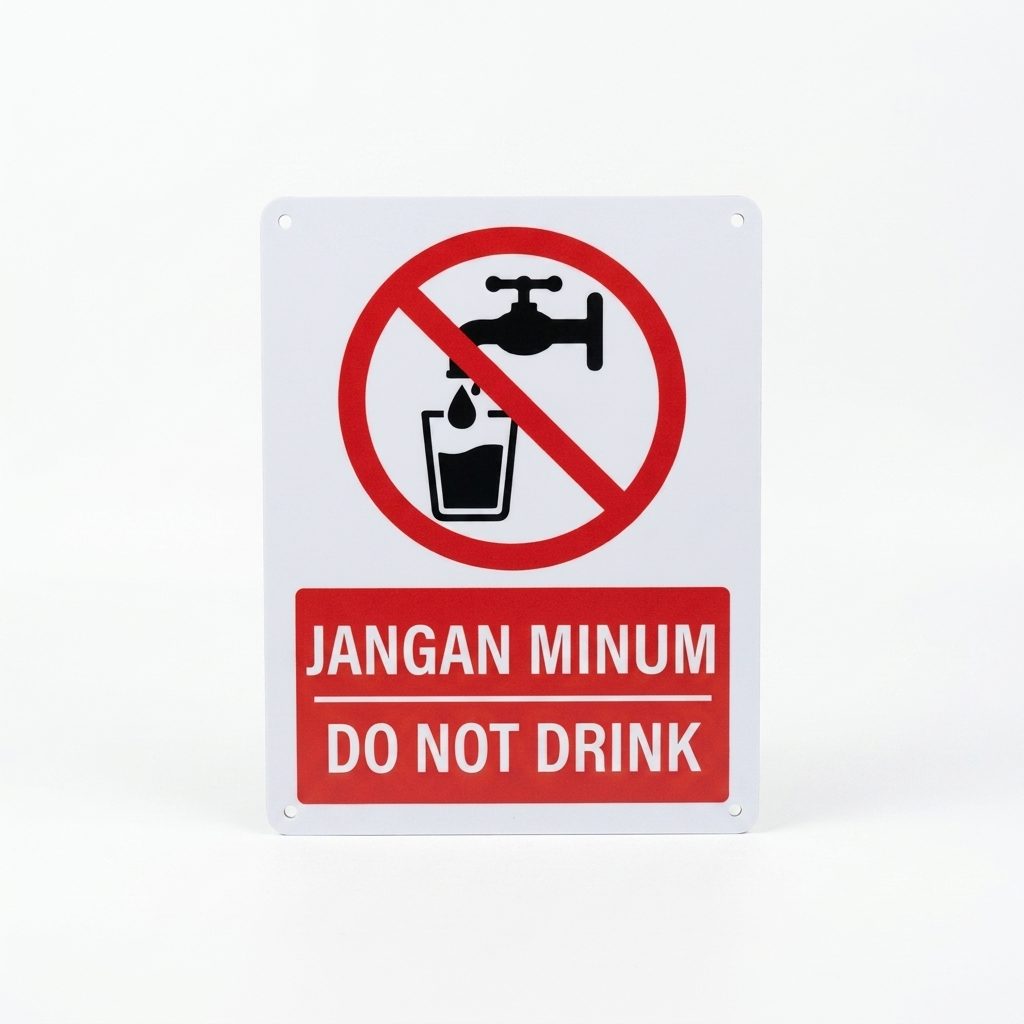 非饮用水告示牌 Jangan Minum | Do Not Drink — 1.5mm PVC HIPS