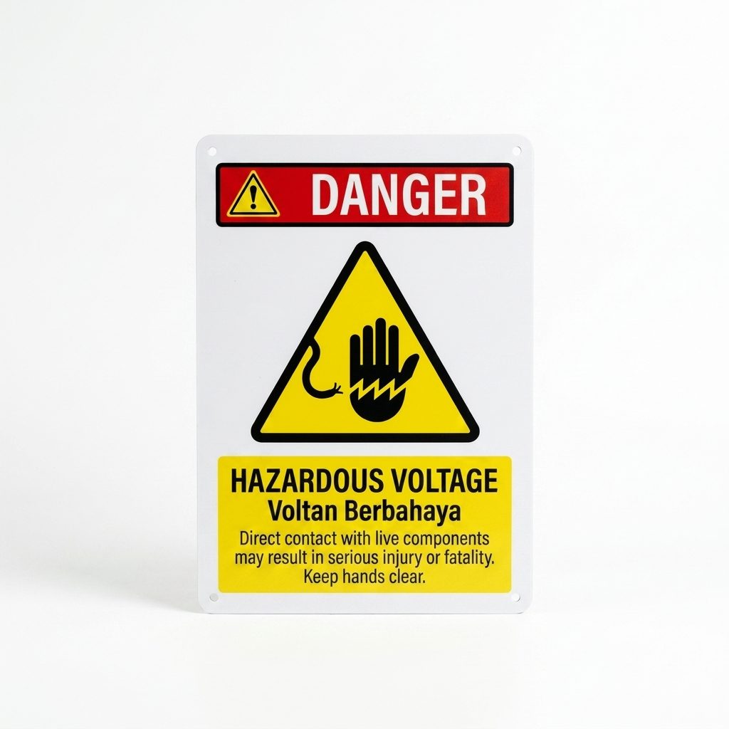 危险 高压电危险标志 Voltan Berbahaya | Hazardous Voltage — 1.5mm PVC HIPS
