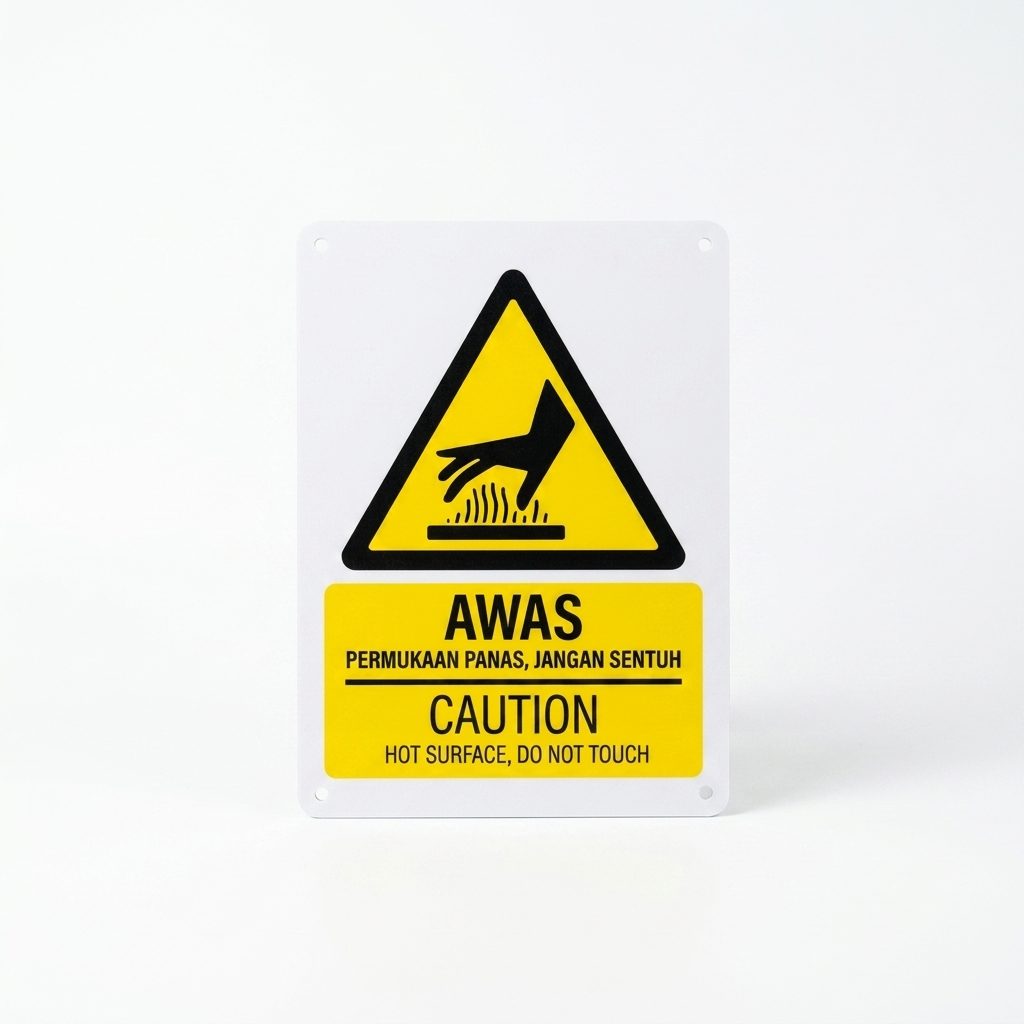 小心高温表面警告标志 Awas Permukaan Panas | Caution — 1.5mm PVC HIPS