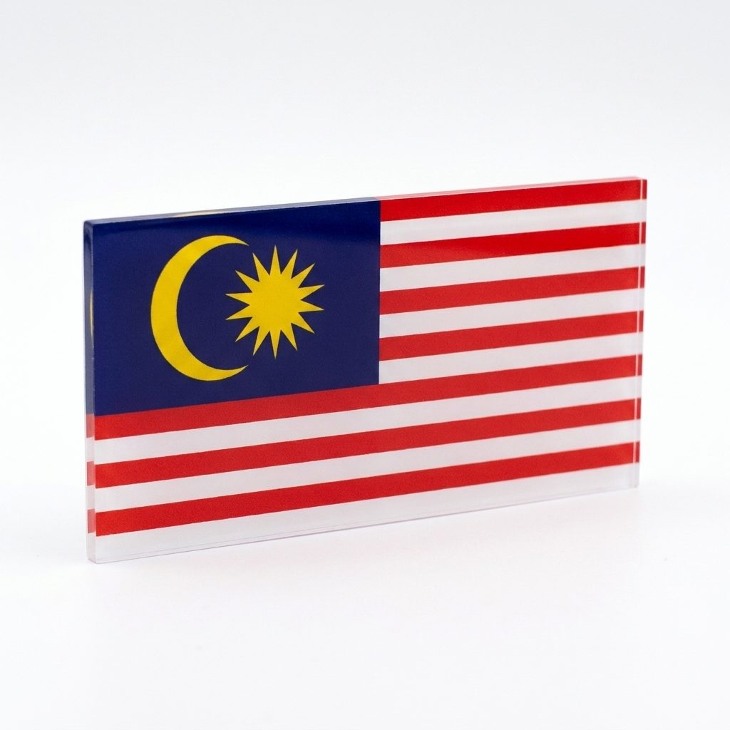 Lencana Bendera Malaysia — Akrilik (Pin/Magnet)