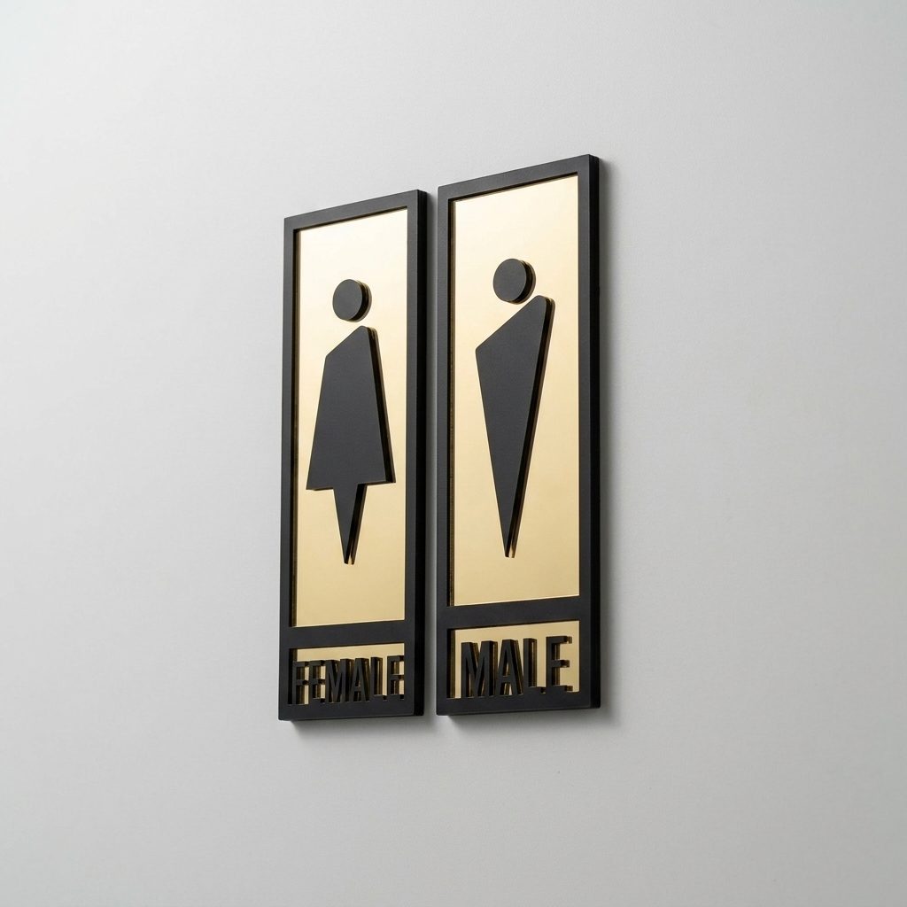 Papan Tanda Tandas Akrilik Premium