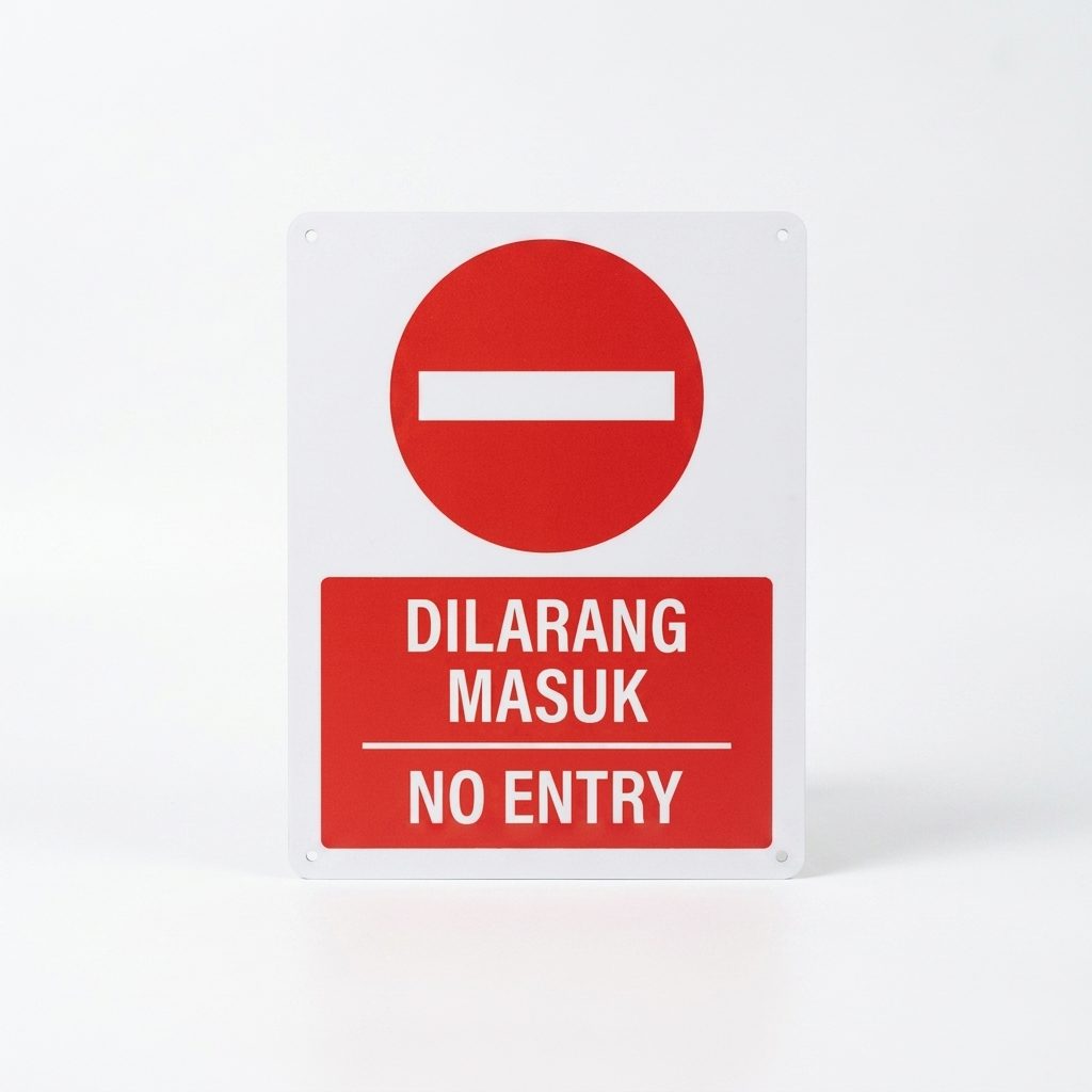 禁止进入告示牌 Dilarang Masuk | No Entry — 1.5mm PVC HIPS