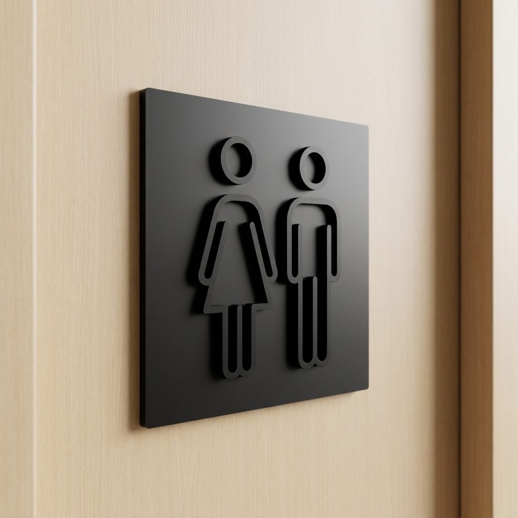 Papan Tanda Tandas Akrilik 3D