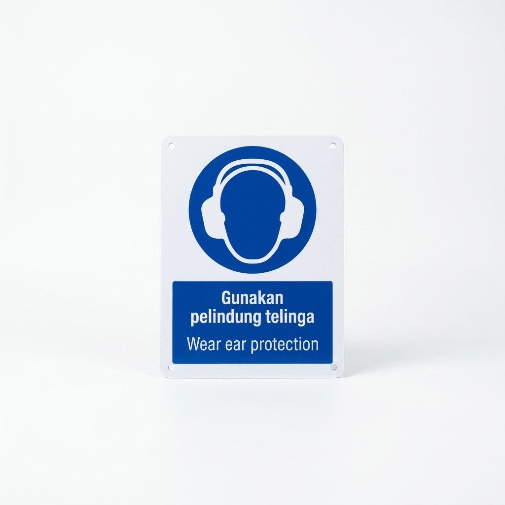 必须佩戴护耳器强制标志 Gunakan Pelindung Telinga | PPE安全标志 — 1.5mm PVC HIPS