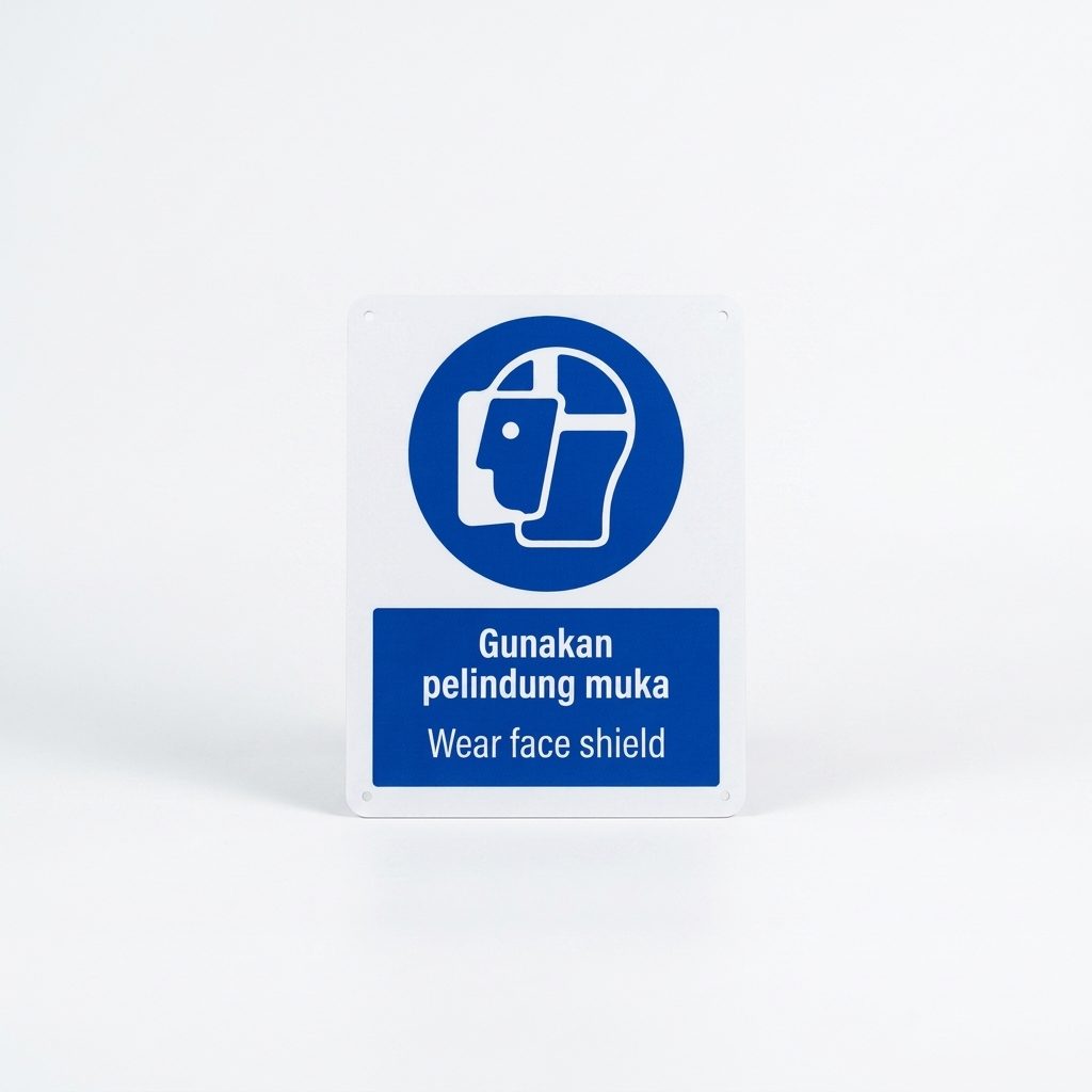 必须佩戴面罩强制标志 Gunakan Pelindung Muka | PPE安全标志 — 1.5mm PVC HIPS
