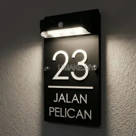 Solar LED House Number Plate