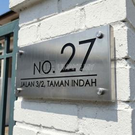 304 Stainless Steel 白钢 Laser House Numbers Plate Address Plate Modern Unique Standard Design Metal